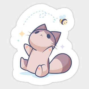 Bee-Guiled Cat Sticker